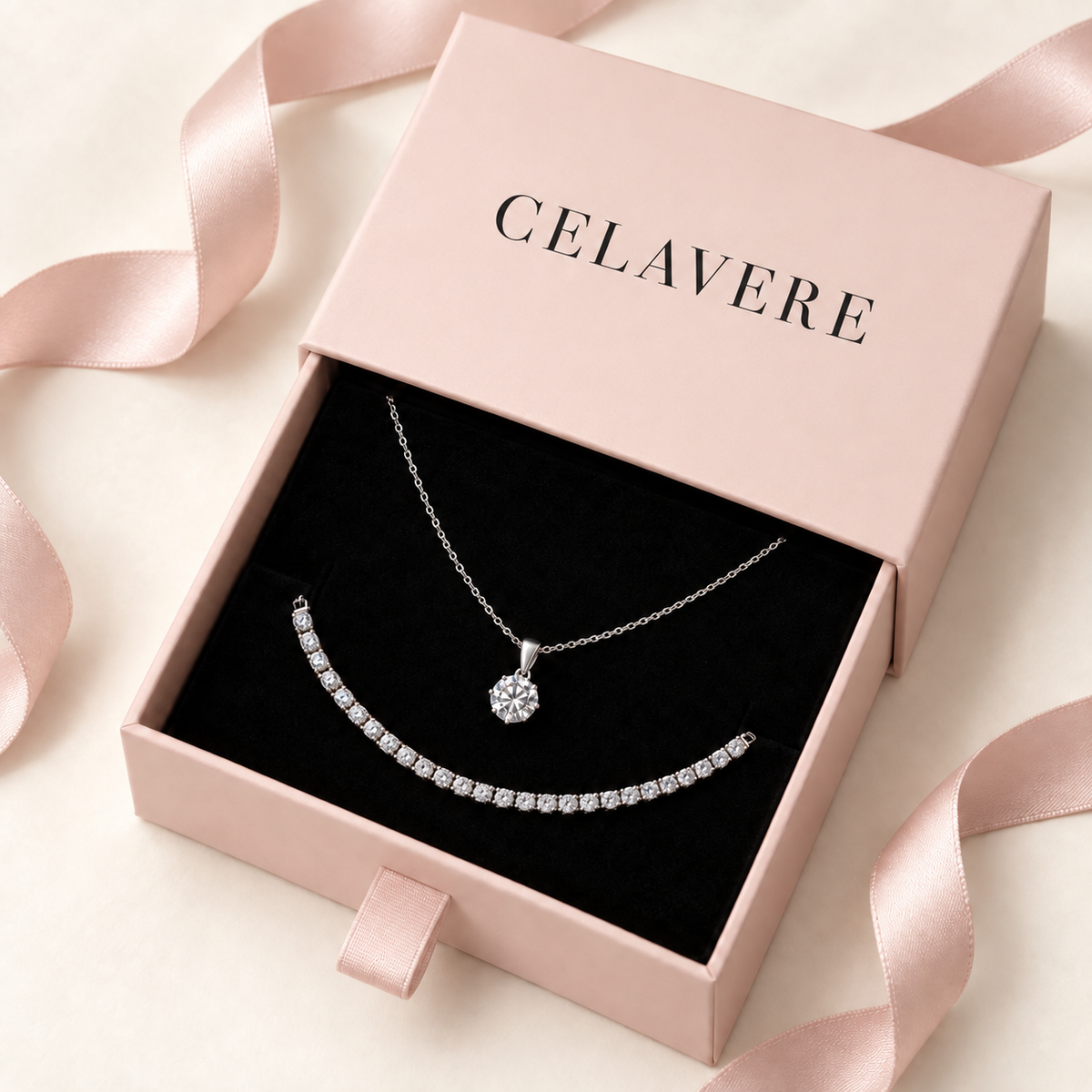 Set Collana Punto Luce + Bracciale Tennis Coordinato