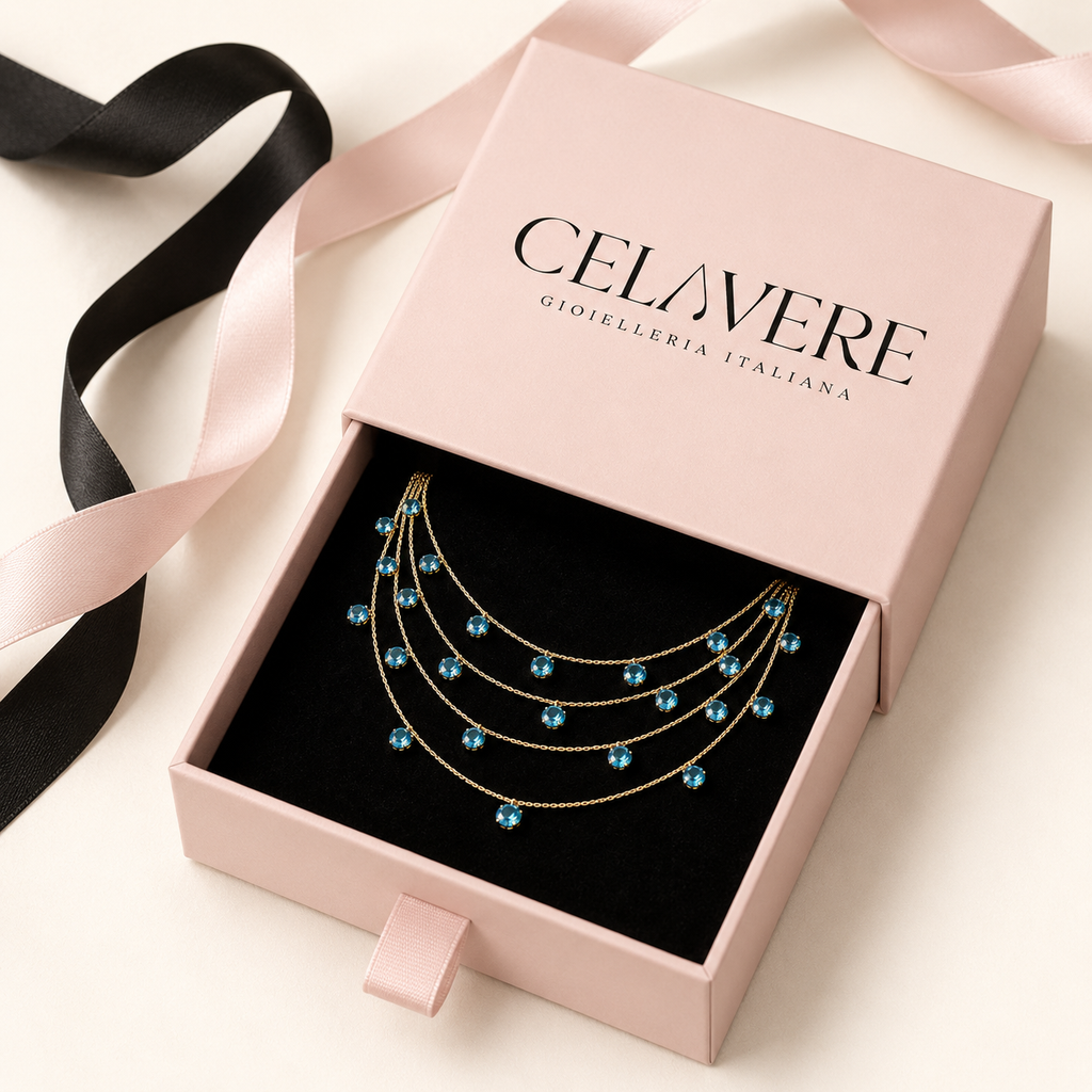 Collana Cristallo - Pietre Raffinate 4 File - Elegante e Raffinata