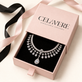 Collana con fiori di zirconi e ciondolo goccia d'acqua - elegante e raffinata