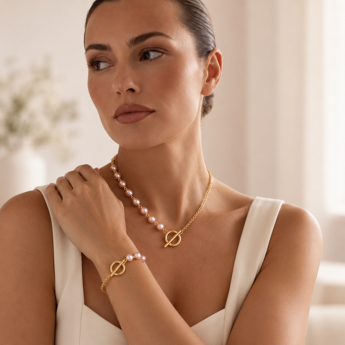 Set Collana e Bracciale Perle 18K - elegante e raffinato