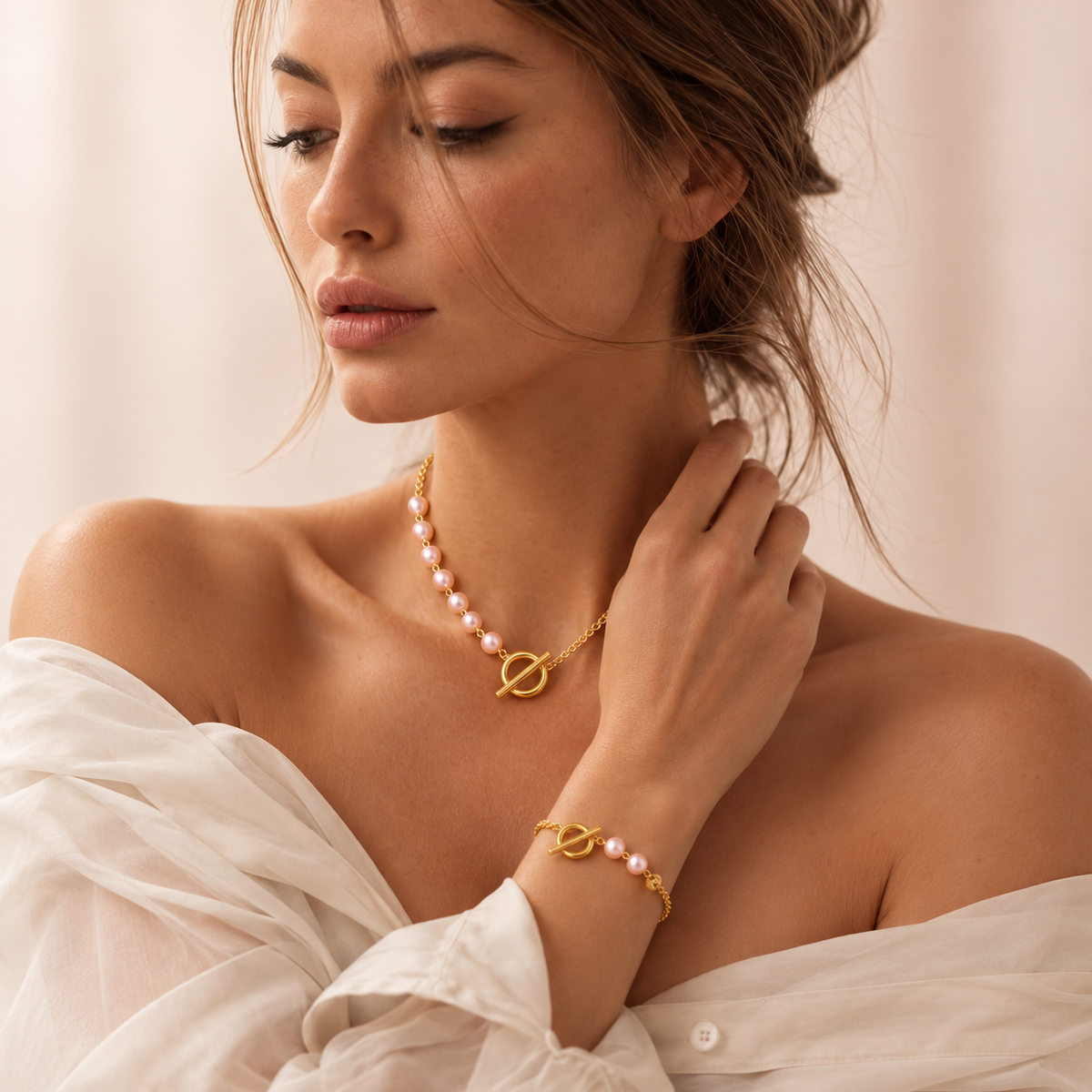 Set Collana e Bracciale Perle 18K - elegante e raffinato